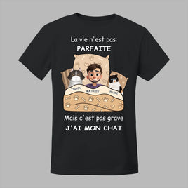 T-Shirt Personnalisé « J’ai mon Chat » | Cadeau Drôle & Humoristique Chats